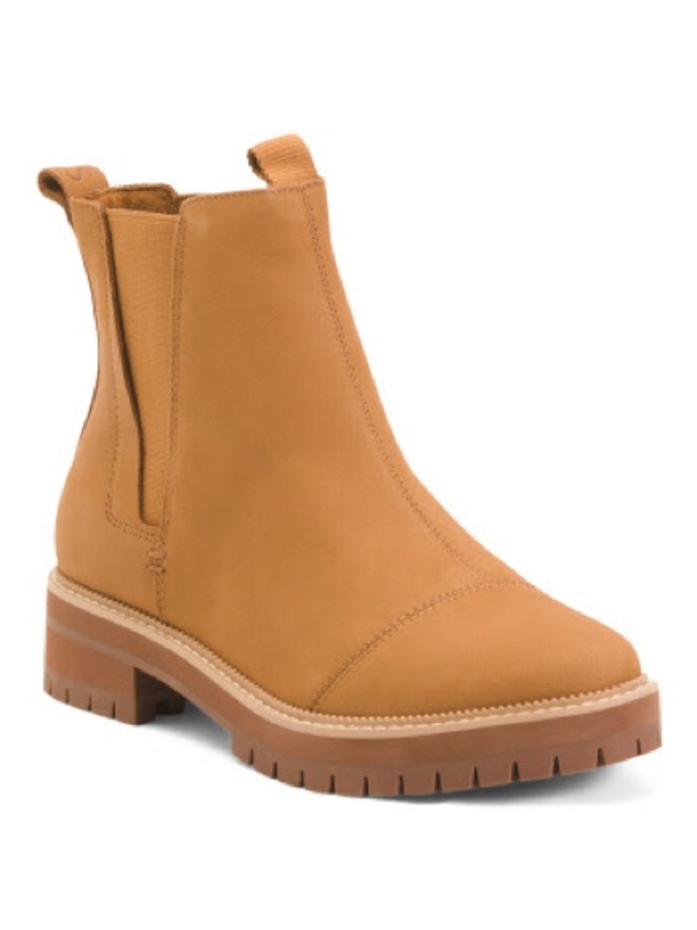 TOMS Women's Tan Chelsea Lug Boot - Classic Pull-On Style